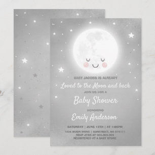Heerlijk naar de maan en terug Baby shower Kaart