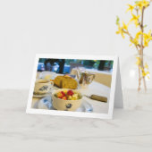 Heerlijk ontbijt gevouwen blanco Wenskaart Kaart (Gele Bloem)
