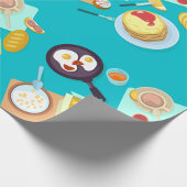 Heerlijk ontbijt pannenkoeken eieren koffie cadeaupapier