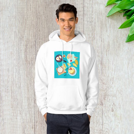Heerlijk ontbijt pannenkoeken eieren koffie hoodie