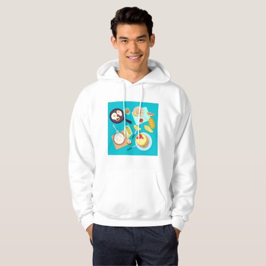 Heerlijk ontbijt pannenkoeken eieren koffie hoodie (Voorkant volledig)