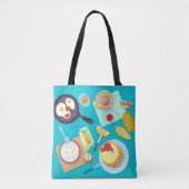 Heerlijk ontbijt pannenkoeken eieren koffie tote bag (Voorkant)