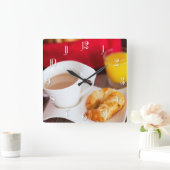 heerlijk ontbijt vierkante klok (Huis)