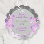 Heerlijk Paarse Bloemen Product Supplies Silver Gr Bedankjes Labels (Achterkant)