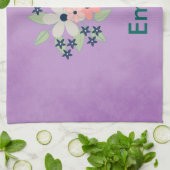 Heerlijk paarse perkament met bloemetjes theedoek (Gevouwen)