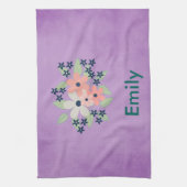 Heerlijk paarse perkament met bloemetjes theedoek (Verticaal)