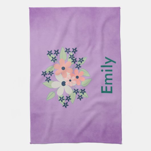 Heerlijk paarse perkament met bloemetjes theedoek (Verticaal)