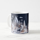 Heerlijk papier Art Style Winter Wildlife Scene Koffiemok (Voorkant links)
