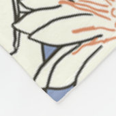 Heerlijk patroon van retro bloemenkunstwerk Blauw  Fleece Deken (Hoek)