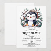 Heerlijk  Penguin Baby shower Kaart (Voorkant / Achterkant)
