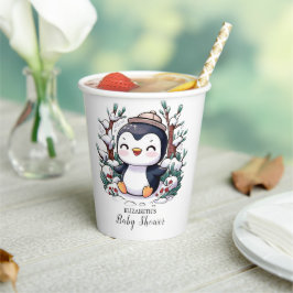Heerlijk Penguin Baby shower Papieren Bekers