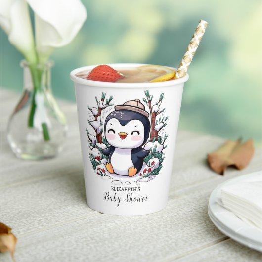 Heerlijk  Penguin Baby shower Papieren Bekers (Insitu)