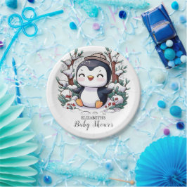 Heerlijk Penguin Baby shower Papieren Bordje