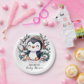 Heerlijk Penguin Baby shower Papieren Bordje (Feest)