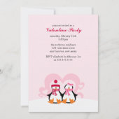 Heerlijk Pinguïn Paar Valentijnsdag Party Kaart (Voorkant)