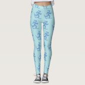 Heerlijk Poeder Blauw Sneeuwschoen Hardlooppatroon Leggings (Voorkant)