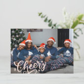 Heerlijk Proost Script Nieuwjaar Foto Feestdagenkaart (Staand voorkant)