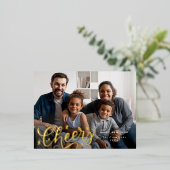 Heerlijk Proost Script Nieuwjaar Foto Folie Feestdagen Briefkaart (Staand Voorkant)