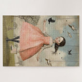 Heerlijk raar  dansend meisje moeilijk legpuzzel (Horizontaal)