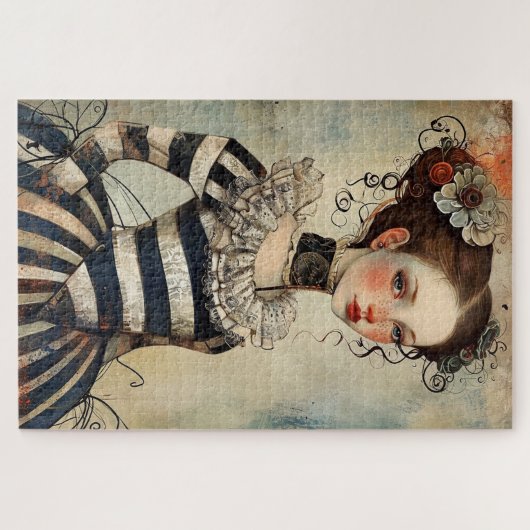 Heerlijk raar meisje moeilijk legpuzzel (Horizontaal)