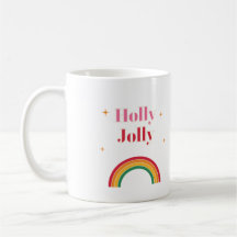Heerlijk Retro 70s Regenboog Kerst Koffiemok