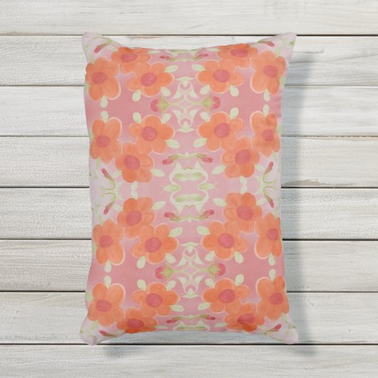 Heerlijk rood en Sinaasappel met koraalkussen Buitenkussen (Voorkant (verticaal))