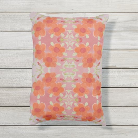 Heerlijk rood en Sinaasappel met koraalkussen Buitenkussen (Achterkant (verticaal))