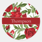 Heerlijk rood en wit ronde sticker (Voorkant)