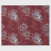 Heerlijk rood & wit kralen gevederde parel fluweel cadeaupapier (Vlak)