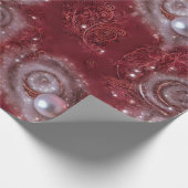 Heerlijk rood & wit kralen gevederde parel fluweel cadeaupapier (Hoek)