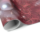 Heerlijk rood & wit kralen gevederde parel fluweel cadeaupapier (Rol Hoek)