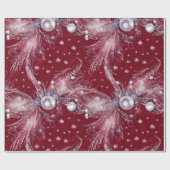 Heerlijk rood & wit kralen gevederde parel wrap cadeaupapier (Vlak)