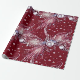 Heerlijk rood & wit kralen gevederde parel wrap cadeaupapier