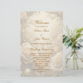 Heerlijk Roos huwelijksprogramma (Staand voorkant)