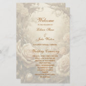 Heerlijk Roos huwelijksprogramma (Voorkant / Achterkant)