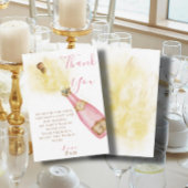 Heerlijk roze Champagne Bubbly Brunch Verjaardagsf Bedankkaart