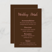 Heerlijk roze en bruin informatiekaartje (Voorkant / Achterkant)