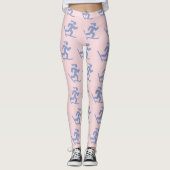 Heerlijk roze sneeuwschoen hardlooppatroon leggings (Voorkant)