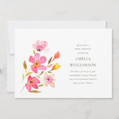 Heerlijk roze Waterverf bloemig Baby shower Kaart (Voorkant)