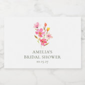 Heerlijk roze Waterverf bloemig Vrijgezellenfeest Sparkling Wijnetiket (Enkel label)