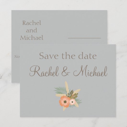 Heerlijk Save the Date Aankondigingskaart (Voorkant / Achterkant)