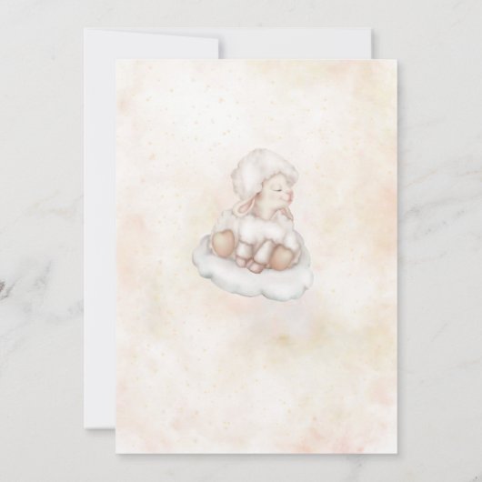 Heerlijk Schaap roze wolk stofsterren Baby shower Kaart (Achterkant)