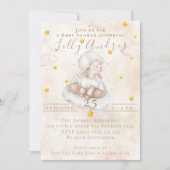 Heerlijk Schaap roze wolk stofsterren Baby shower Kaart (Voorkant)