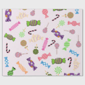 Heerlijk schattig girly patroon Snoep gunsten Roze Cadeaupapier (Vlak)