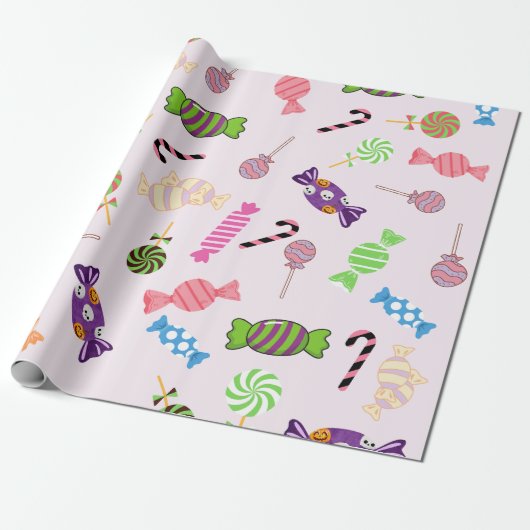 Heerlijk schattig girly patroon Snoep gunsten Roze Cadeaupapier (Uitgerold)