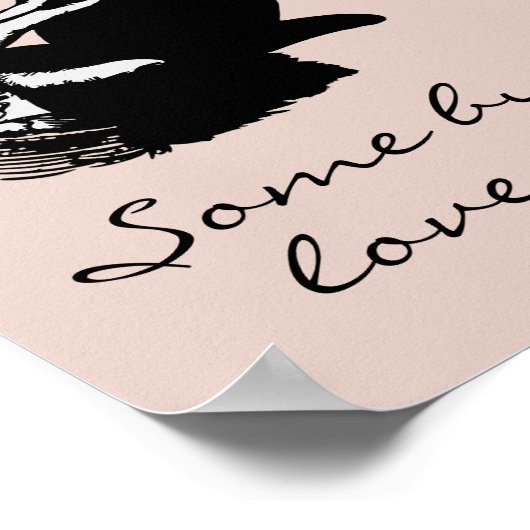 Heerlijk Schattige Liefde Bunny Pun Zwart Pastel P Poster (Hoek)