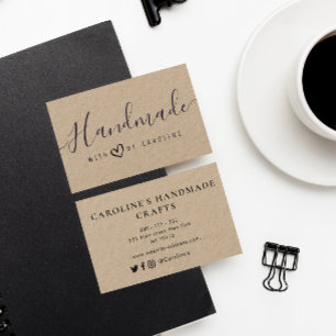 heerlijk script Handmade kraft business Visitekaartje