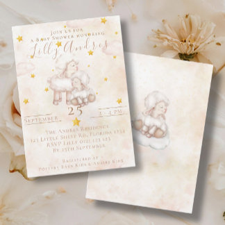 Heerlijk Sheep pinky wolk stofster Baby shower Kaart