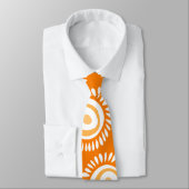 Heerlijk sinaasappel funky flower Stropdas (Gebonden)