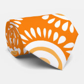 Heerlijk sinaasappel funky flower Stropdas (Opgerold)